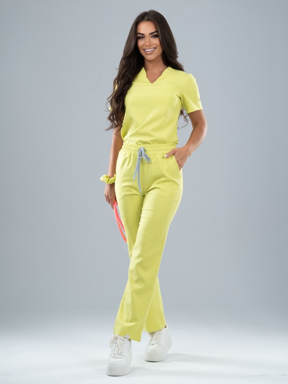 Bluza medyczna damska scrubs COMFY LIMONKA