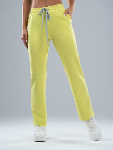 Spodnie medyczne damskie scrubs COMFY LIMONKA