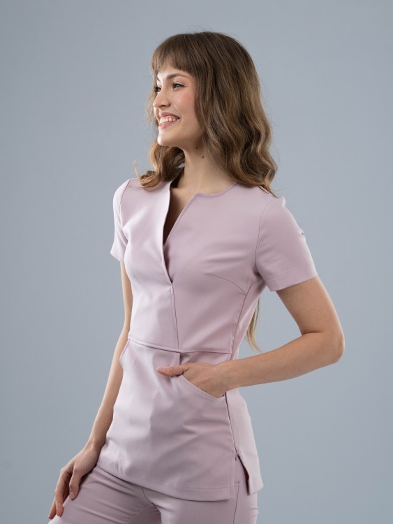 Bluza medyczna damska scrubs SLIM ROSY NUDE
