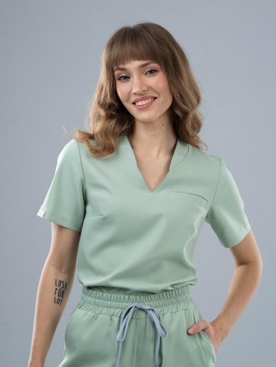 Bluza medyczna damska scrubs COMFY MATCHA LATTE
