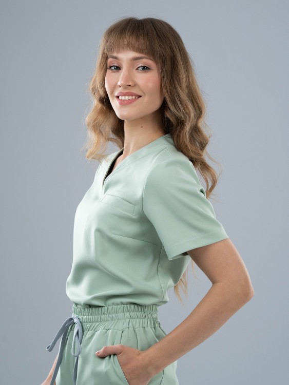 Bluza medyczna damska scrubs COMFY MATCHA LATTE