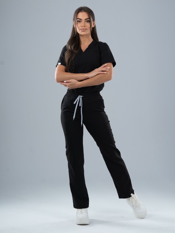 Bluza medyczna damska scrubs COMFY CZARNA