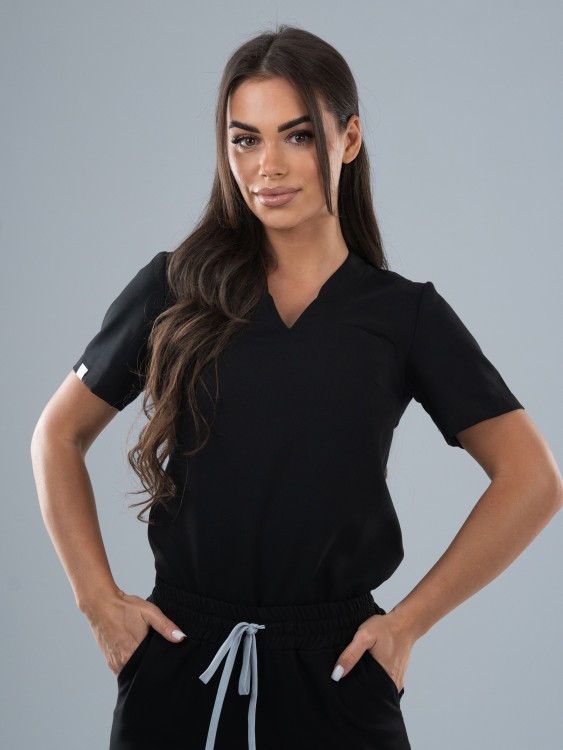 Bluza medyczna damska scrubs COMFY CZARNA