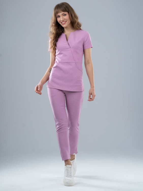 Spodnie medyczne damskie scrubs PROSTE PARIS PINK