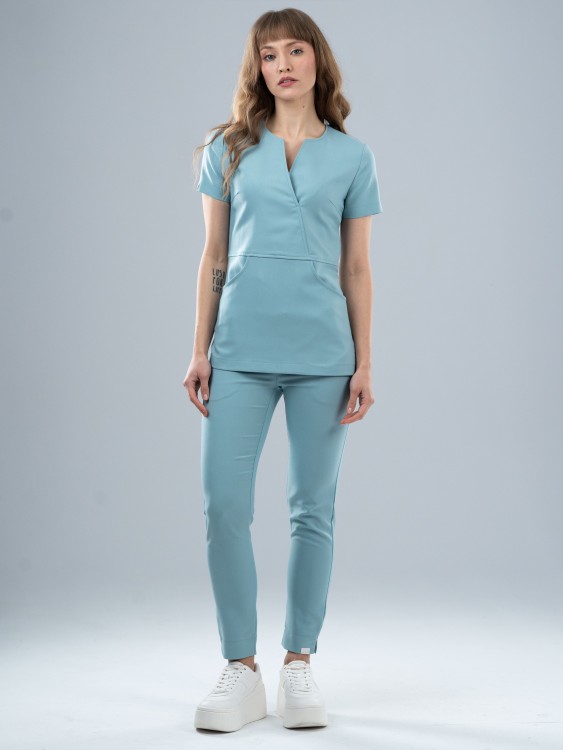 Bluza medyczna damska scrubs SLIM SZAŁWIA