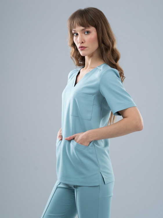 Bluza medyczna damska scrubs BASIC SZAŁWIA