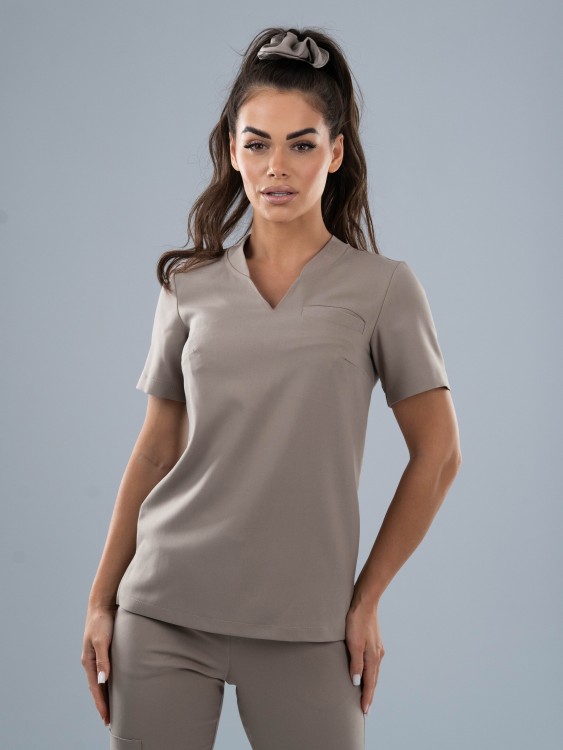 Bluza medyczna damska scrubs COMFY MOKKA