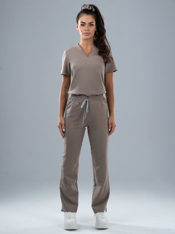 Bluza medyczna damska scrubs COMFY MOKKA