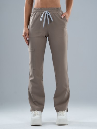 Spodnie medyczne damskie scrubs COMFY MOKKA