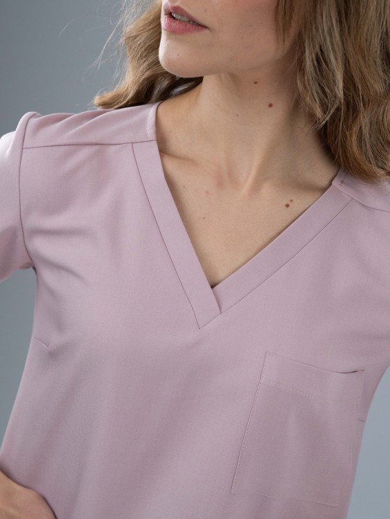 Bluza medyczna damska scrubs BASIC ROSY NUDE