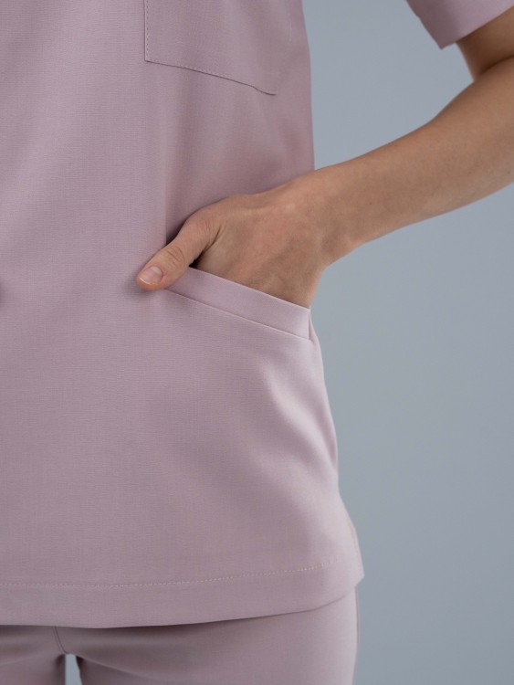 Bluza medyczna damska scrubs BASIC ROSY NUDE