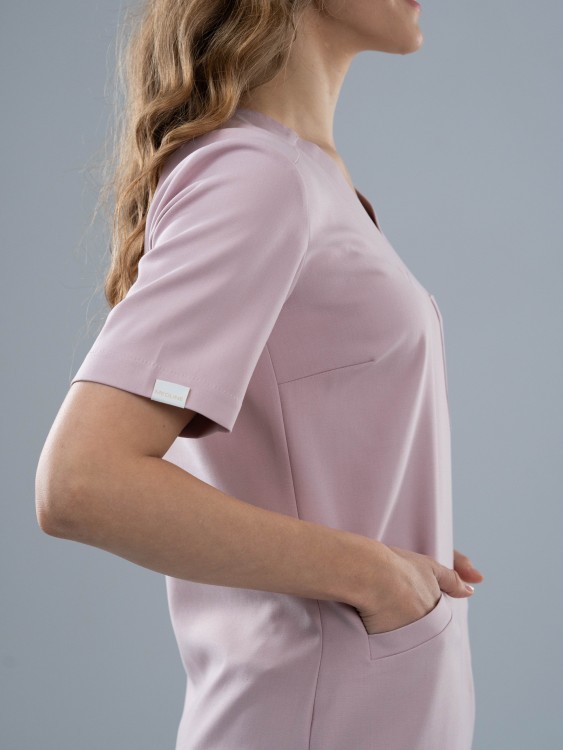 Bluza medyczna damska scrubs BASIC ROSY NUDE