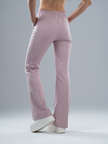 Spodnie medyczne damskie scrubs DZWONY ROSY NUDE