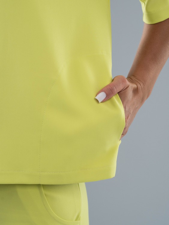Bluza medyczna damska scrubs BASIC PRO LIMONKA