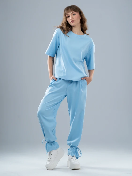 Spodnie medyczne damskie scrubs BASIC PRO SKY BLUE