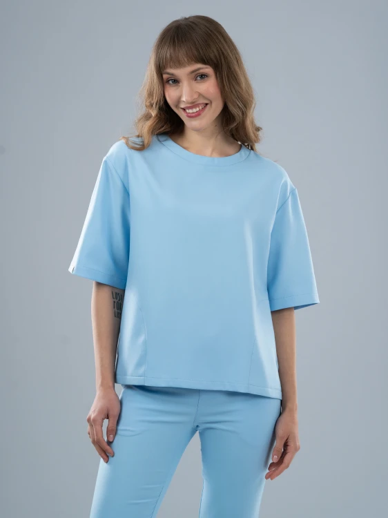 Bluza medyczna damska scrubs BASIC PRO SKY BLUE
