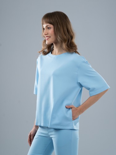Bluza medyczna damska scrubs BASIC PRO SKY BLUE