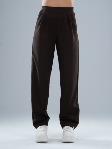 Spodnie medyczne damskie scrubs BASIC PRO CZEKOLADA