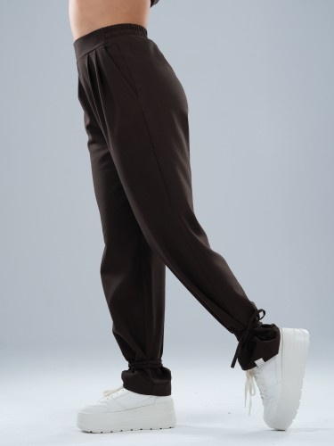 Spodnie medyczne damskie scrubs BASIC PRO CZEKOLADA
