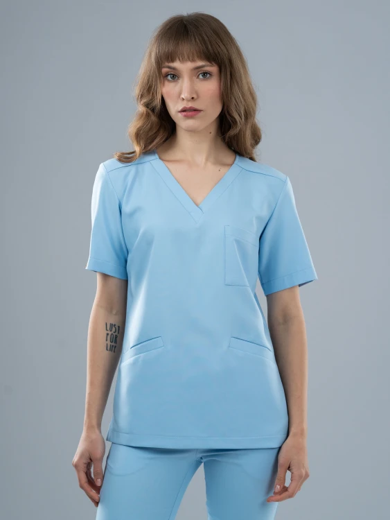 Bluza medyczna damska scrubs BASIC SKY BLUE