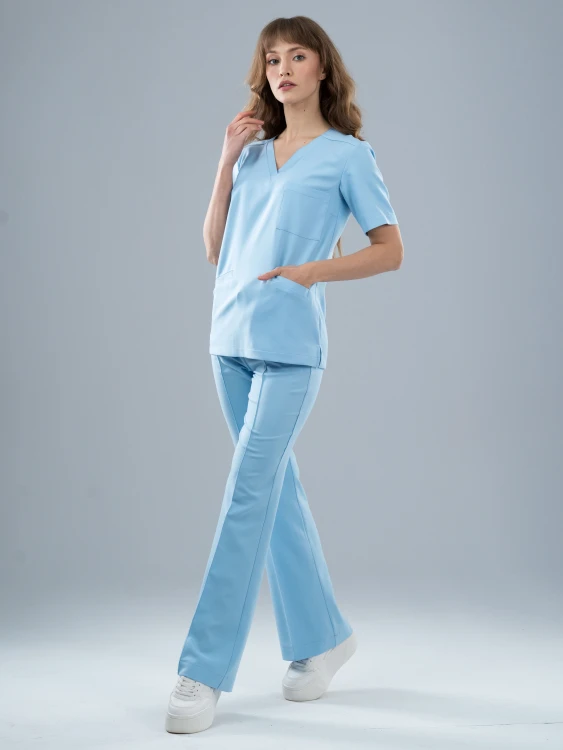 Bluza medyczna damska scrubs BASIC SKY BLUE