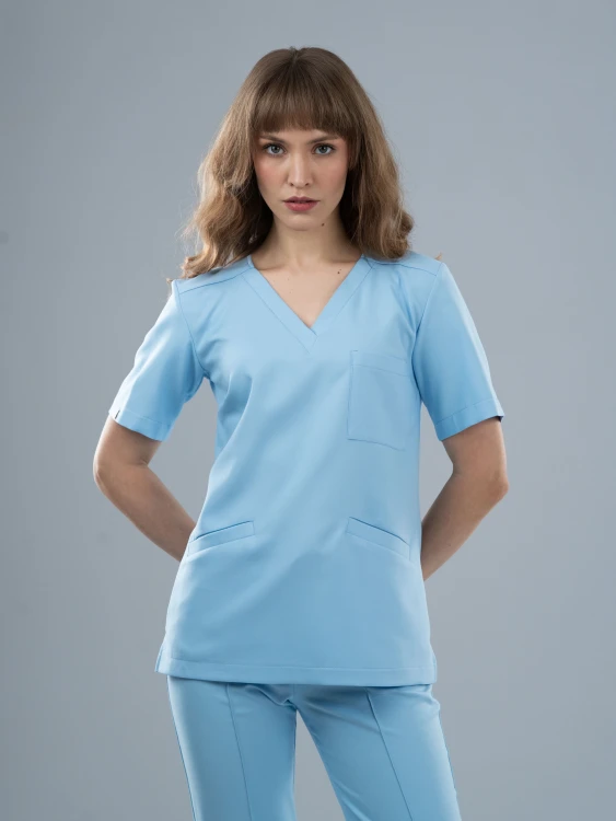 Bluza medyczna damska scrubs BASIC SKY BLUE