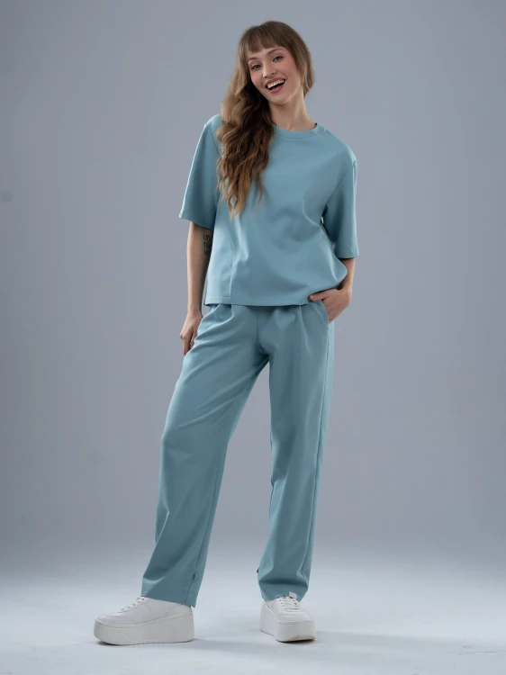 Spodnie medyczne damskie scrubs BASIC PRO SZAŁWIA