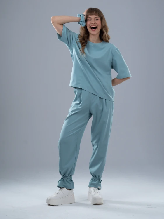 Spodnie medyczne damskie scrubs BASIC PRO SZAŁWIA