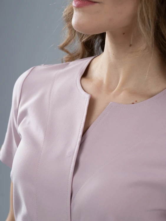 Tunika medyczna damska z krótkim rękawem SLIM ROSY NUDE