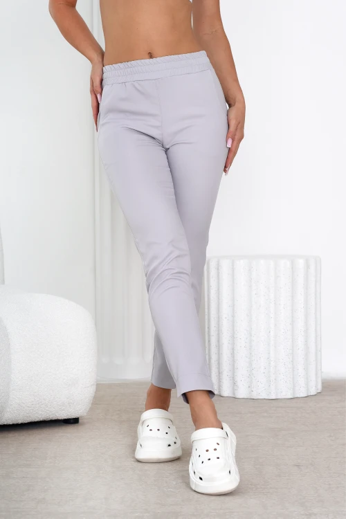 Spodnie medyczne damskie scrubs PROSTE MILKY GREY