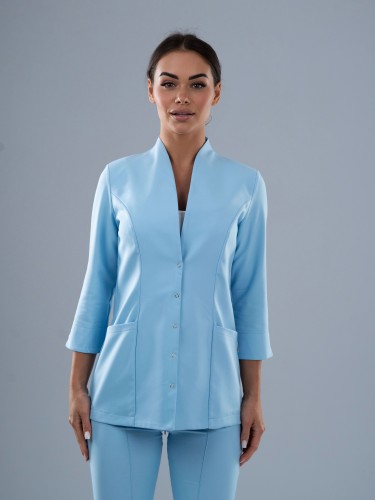 Fartuch medyczno-kosmetyczny CLASSY SKY BLUE krótki