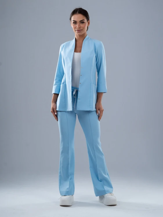 Fartuch medyczno-kosmetyczny CLASSY SKY BLUE krótki
