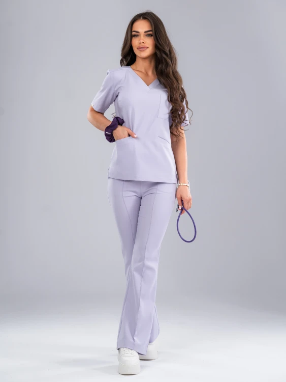 Bluza medyczna damska scrubs BASIC LILA