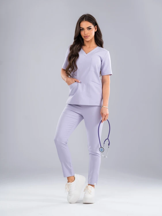 Bluza medyczna damska scrubs BASIC LILA