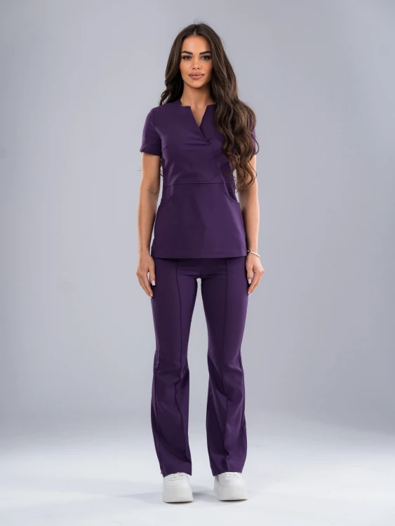 Bluza medyczna damska scrubs SLIM ŚLIWKA