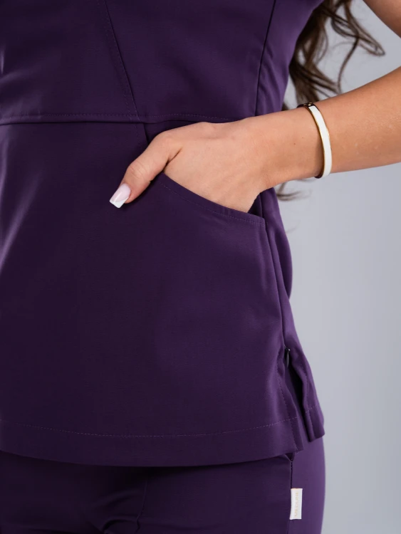 Bluza medyczna damska scrubs SLIM ŚLIWKA
