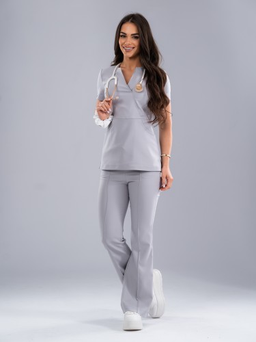 Bluza medyczna damska scrubs SLIM MILKY GREY