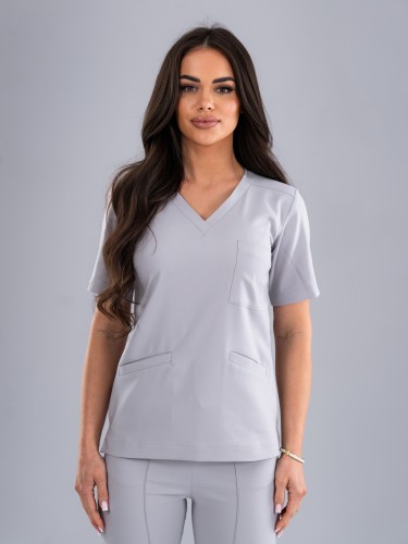 Spodnie medyczne damskie scrubs PROSTE MILKY GREY