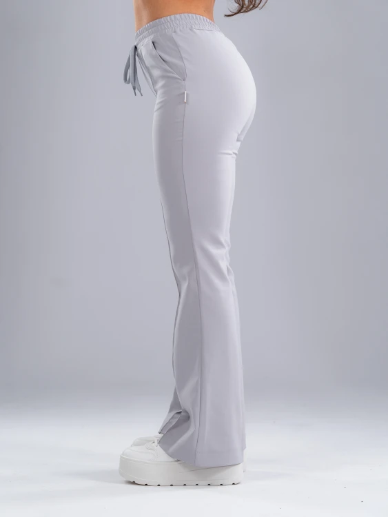 Spodnie medyczne damskie scrubs DZWONY MILKY GREY