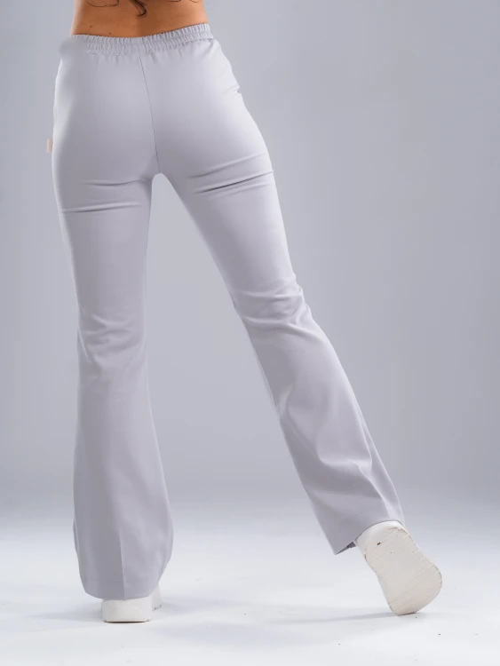 Spodnie medyczne damskie scrubs DZWONY MILKY GREY