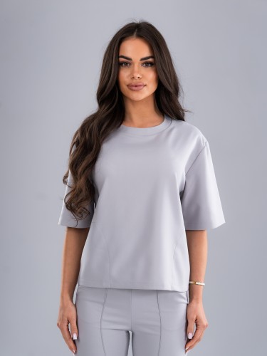 Bluza medyczna damska scrubs BASIC PRO MILKY GREY