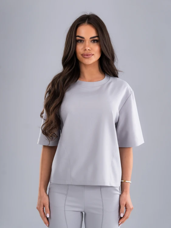 Bluza medyczna damska scrubs BASIC PRO MILKY GREY