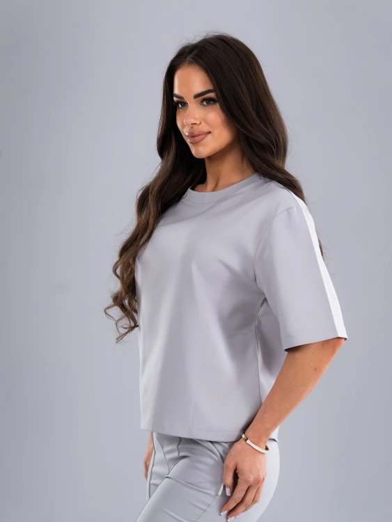 Bluza medyczna damska scrubs BASIC PRO MILKY GREY
