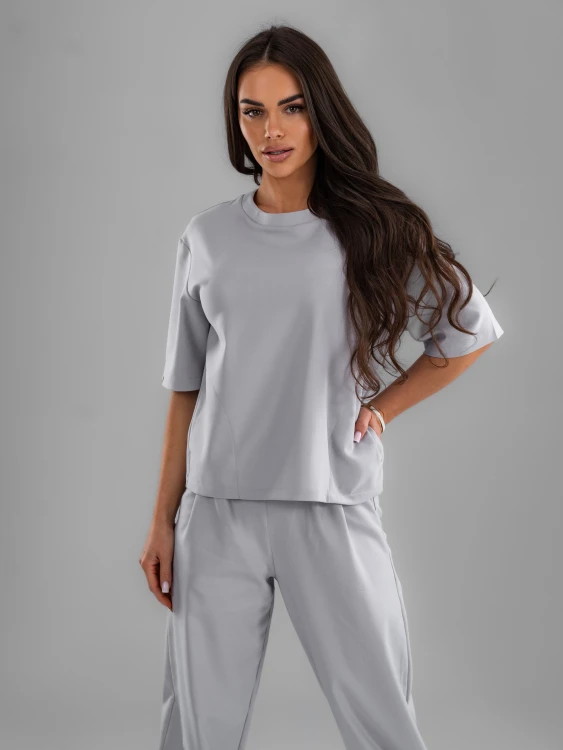 Bluza medyczna damska scrubs BASIC PRO MILKY GREY