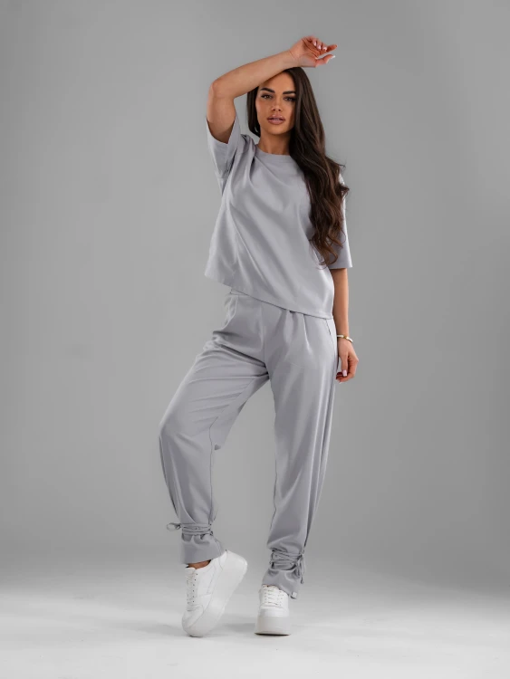 Spodnie medyczne damskie scrubs BASIC PRO MILKY GREY