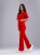 Spodnie medyczne damskie scrubs DZWONY FIRE RED