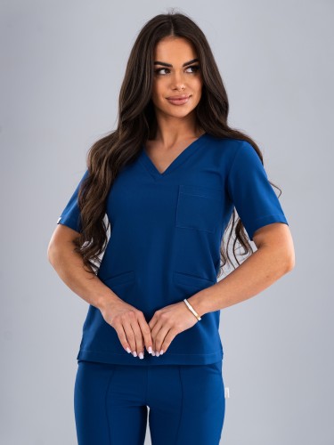 Bluza medyczna damska scrubs BASIC ROYAL BLUE