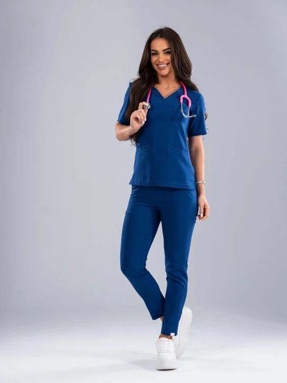Bluza medyczna damska scrubs BASIC ROYAL BLUE