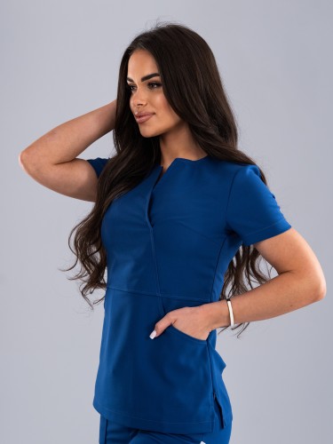 Bluza medyczna damska scrubs SLIM ROYAL BLUE