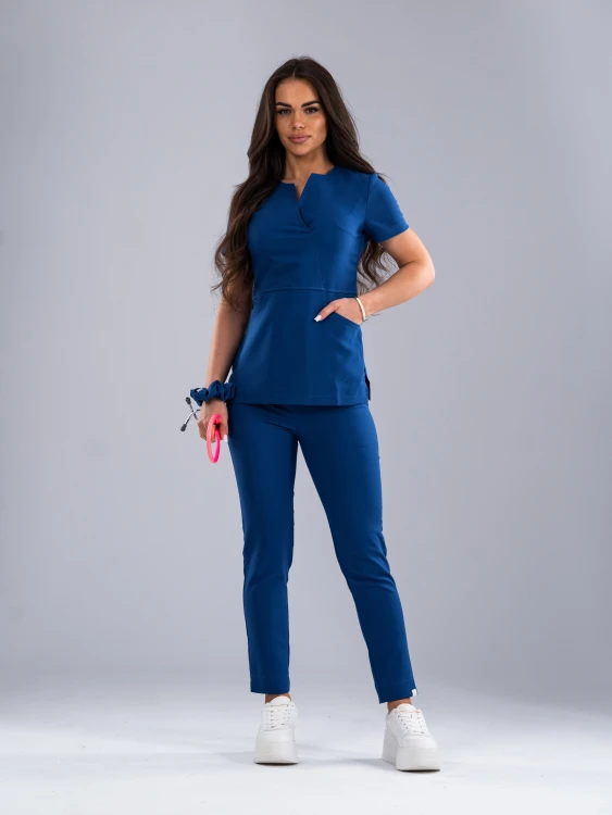 Bluza medyczna damska scrubs SLIM ROYAL BLUE